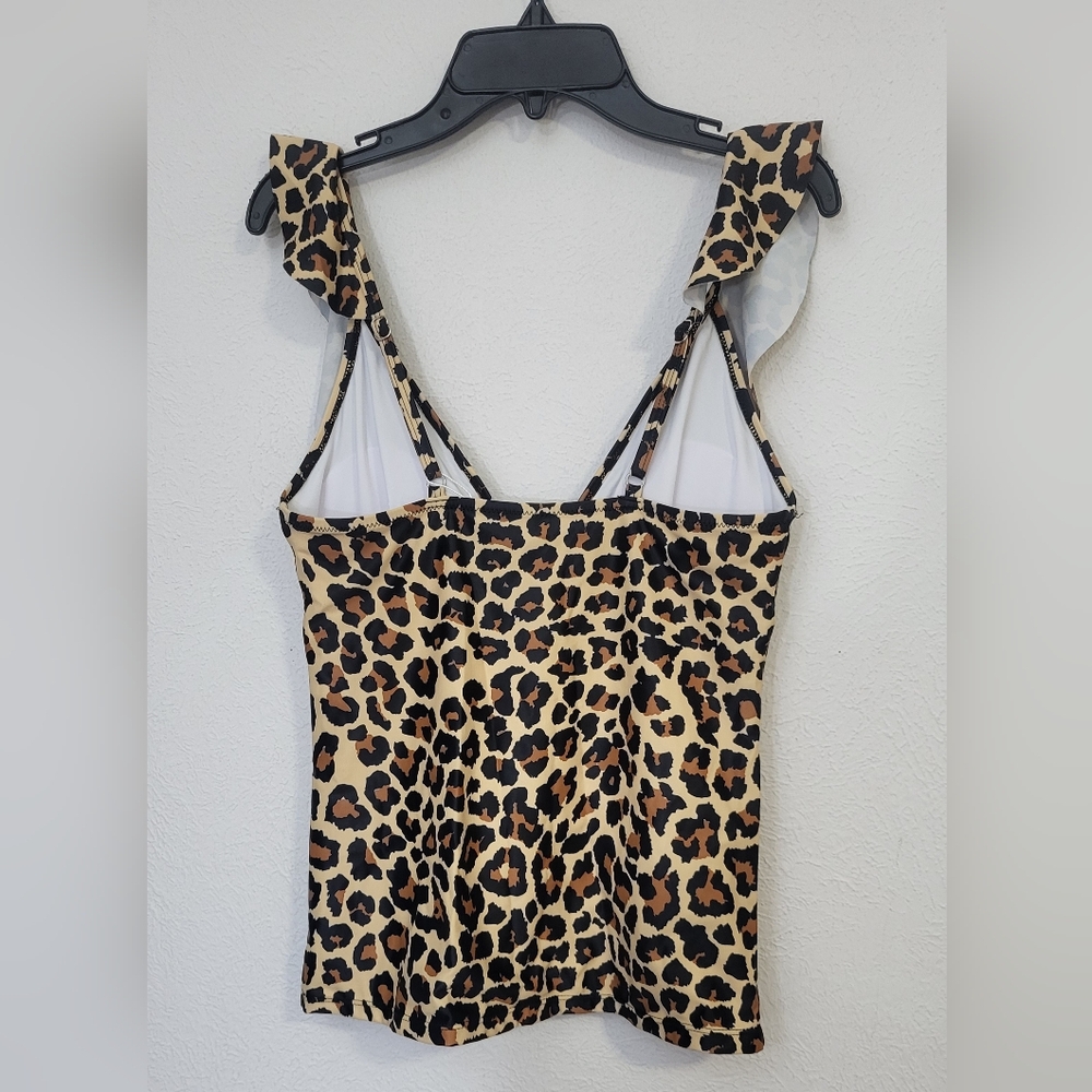 Leopard‎ Print Ruffle Tankini Top - Picture 2 of 5